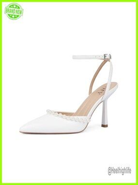 Pointed Toe Stiletto Heel Pump with Ankle Strap Closed Toe Faux Leather Dress